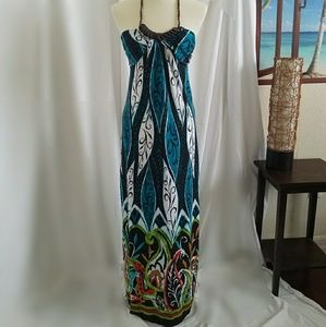 Maxi XS Tropical halter dress